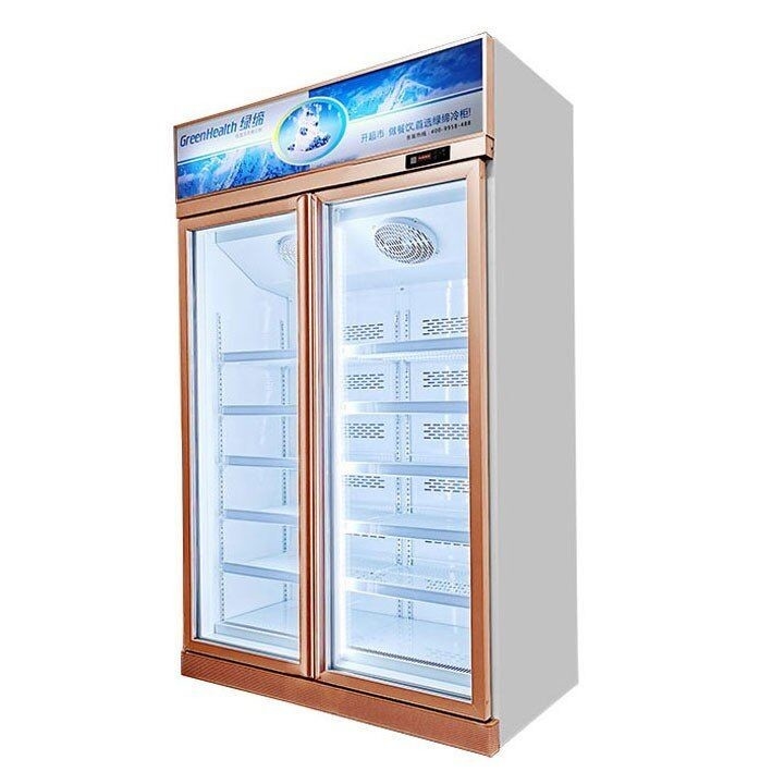 Supermarket 1 / 2 / 3 Glass Doors Display Upright Freezer For Ice Cream