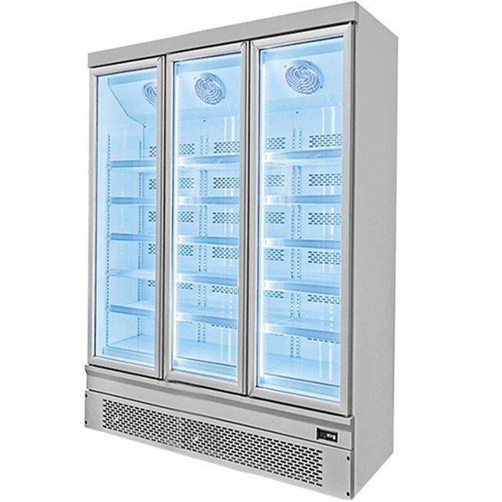 Vertical Refrigerator Frozen Meat Upright Display Freezer Stand Up For Shop