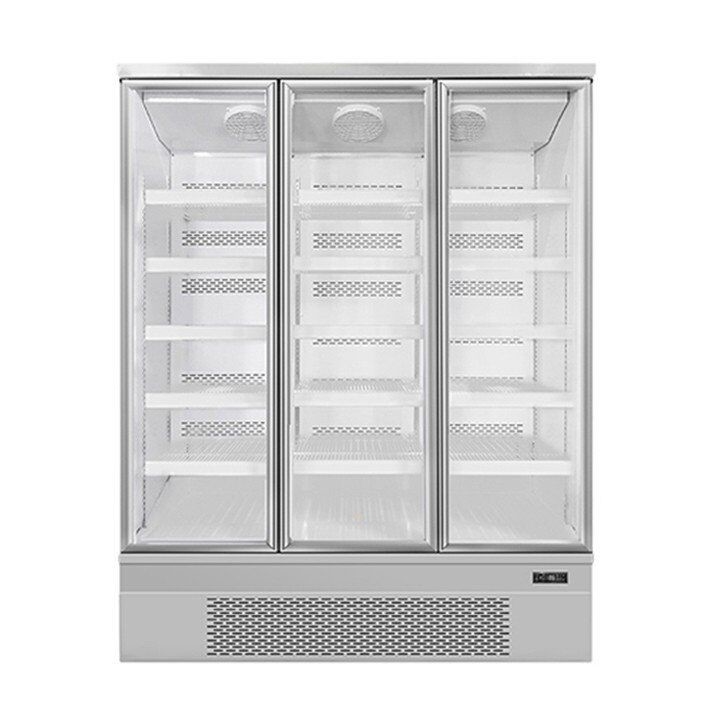 Vertical Refrigerator Frozen Meat Upright Display Freezer Stand Up For Shop