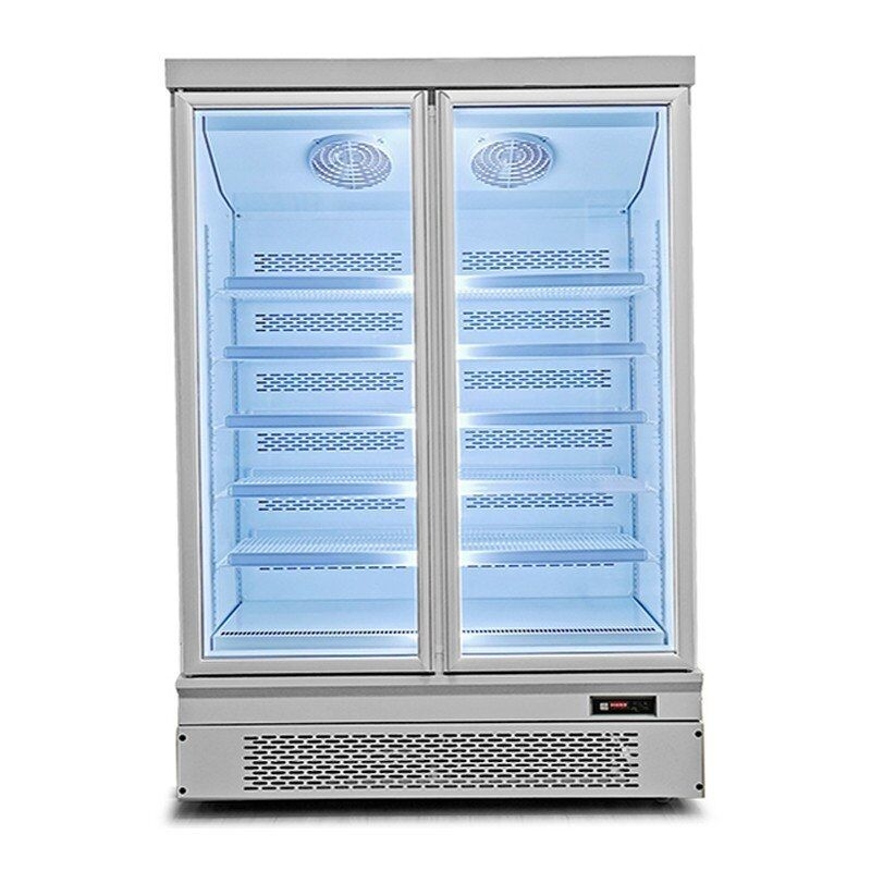 5 Adjustable Shelves Frozen Product Display Freezer Air Cooling With Glass Door