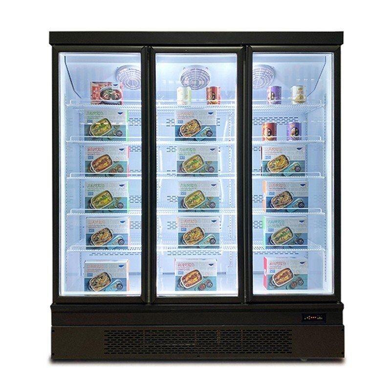 5 Adjustable Shelves Frozen Product Display Freezer Air Cooling With Glass Door