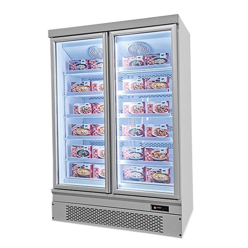 5 Adjustable Shelves Frozen Product Display Freezer Air Cooling With Glass Door