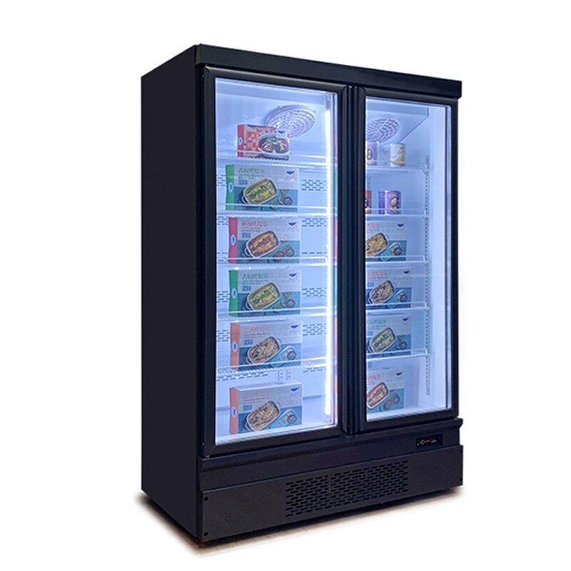 5 Adjustable Shelves Frozen Product Display Freezer Air Cooling With Glass Door