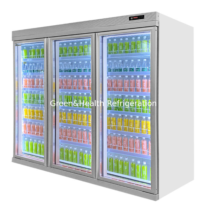 Multi Doors Supermarket Upright Glass Door Commercial Beverage Display Cooler