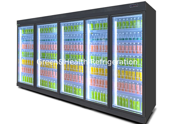 Multi Doors Supermarket Upright Glass Door Commercial Beverage Display Cooler