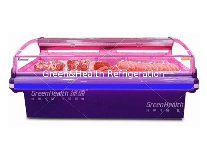 Fan Cooling Hypermarket Open Meat Display Freezer For Butcher Shop