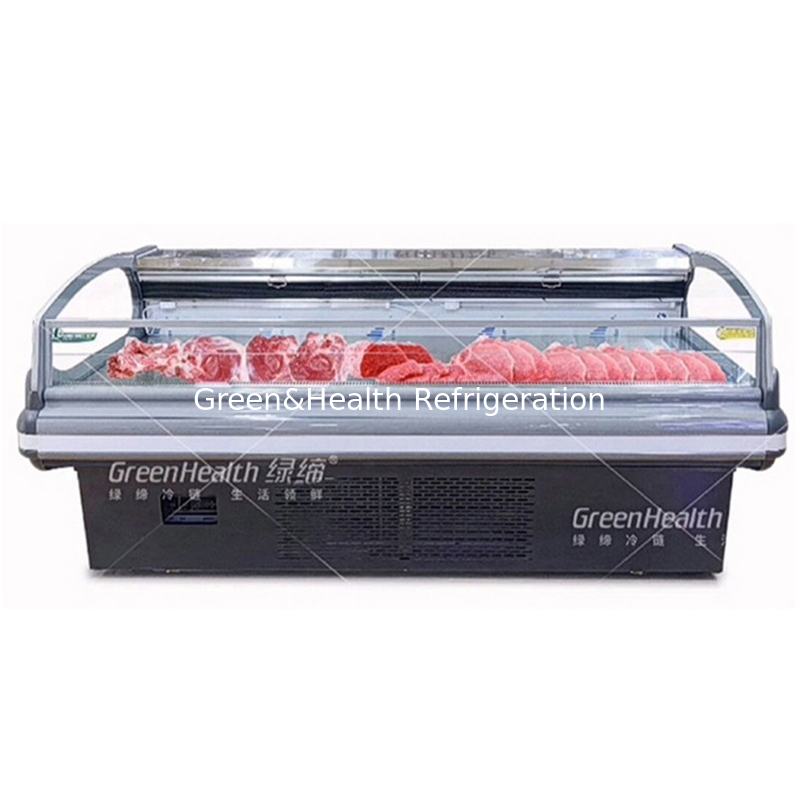 Fan Cooling Hypermarket Open Meat Display Freezer For Butcher Shop