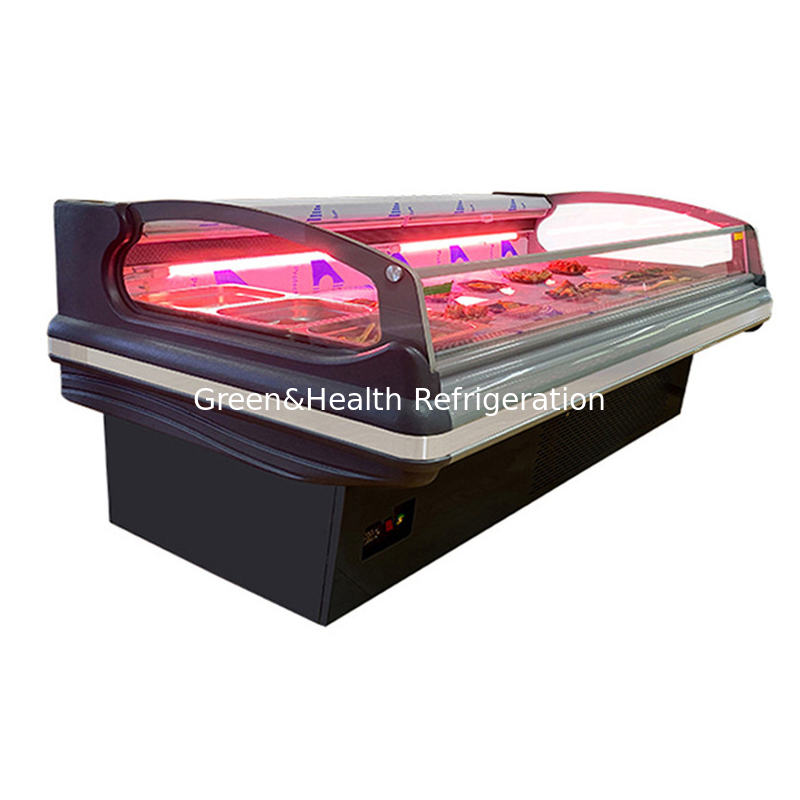 Fan Cooling Hypermarket Open Meat Display Freezer For Butcher Shop