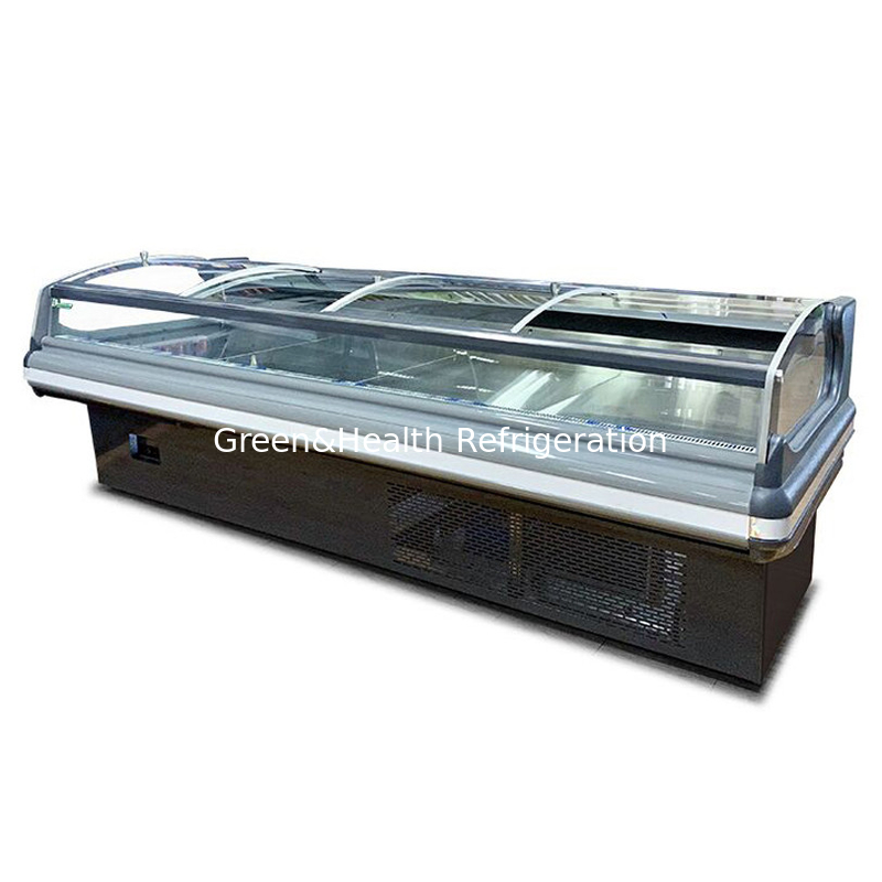 Open Type Self Service Counter Frozen Product Display Freezer For Meat Fish