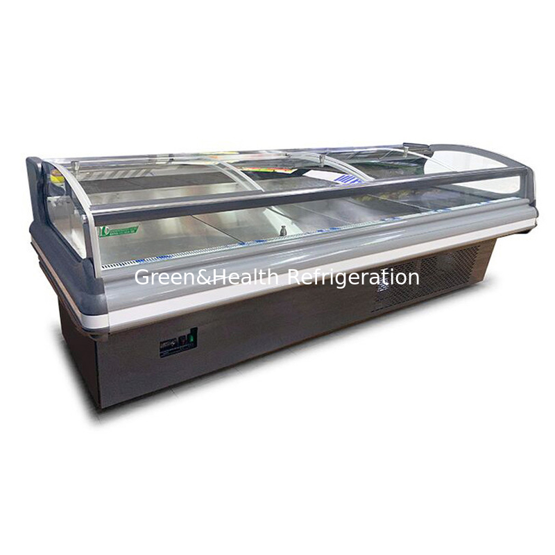 Open Type Self Service Counter Frozen Product Display Freezer For Meat Fish
