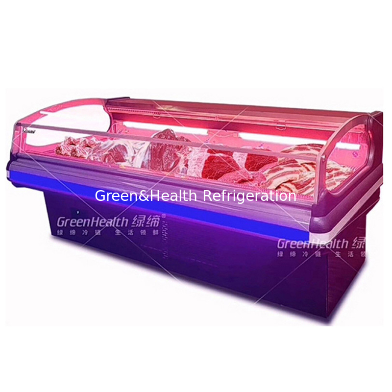 Open Type Self Service Counter Frozen Product Display Freezer For Meat Fish