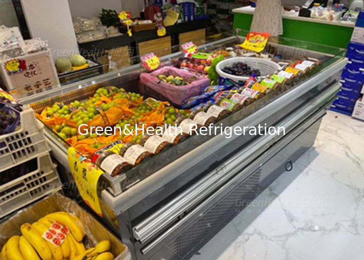 Factory Supply Fruit Shop Open Display Cooler Island Type For Commercial Use