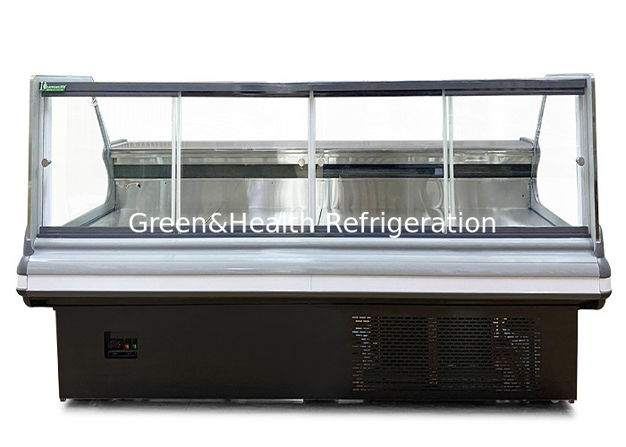 Two Side Open Thickened Glass Sliding Door Deli Food Refrigerator With Stainless Steel