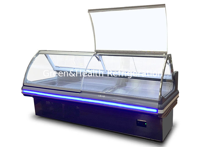 Two Side Open Thickened Glass Sliding Door Deli Food Refrigerator With Stainless Steel