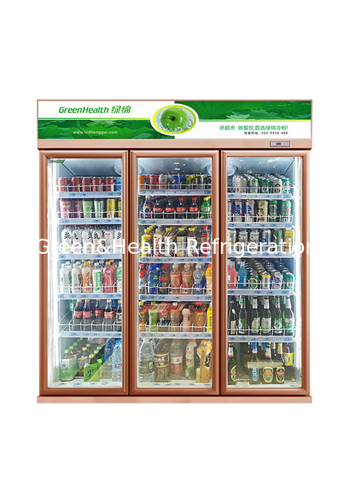 High Efficient Upright Display Fridge For Supermarket / Shopping Mall