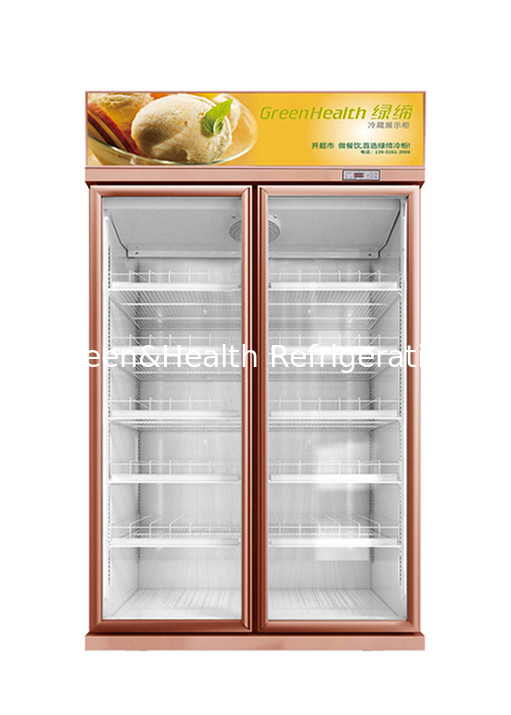Customized 1 2 3 Glass Doors Chiller For Displays No Fog Cold Drink Commercial Fridge