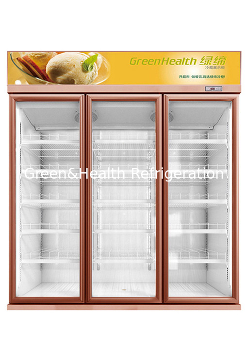 Customized 1 2 3 Glass Doors Chiller For Displays No Fog Cold Drink Commercial Fridge