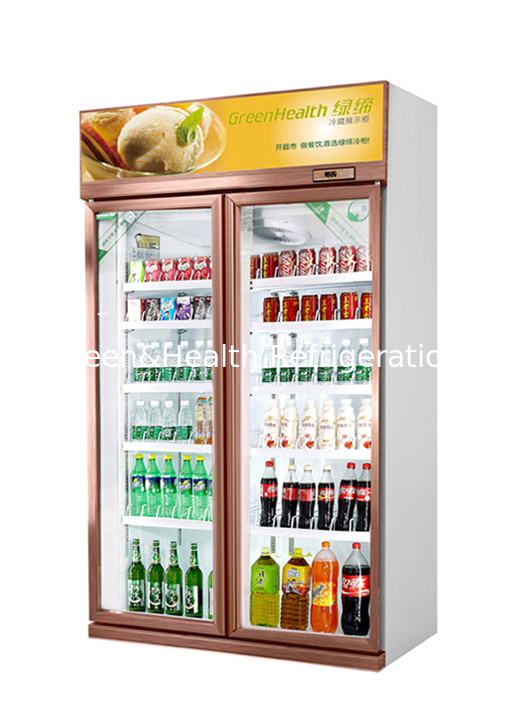 Customized 1 2 3 Glass Doors Chiller For Displays No Fog Cold Drink Commercial Fridge