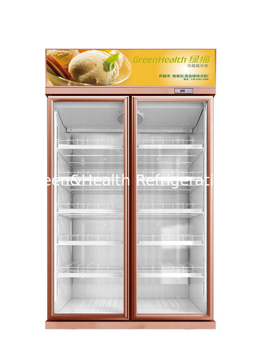 Large Space Transparent Glass Door Drink Refrigerator For Product Refrigerated