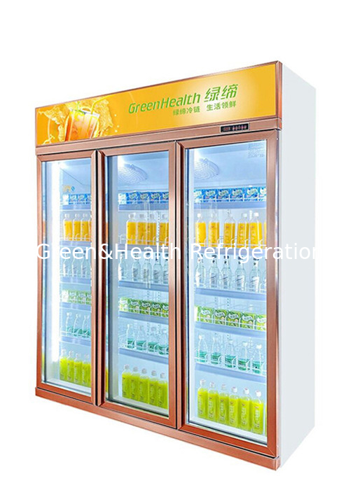 Large Space Transparent Glass Door Drink Refrigerator For Product Refrigerated
