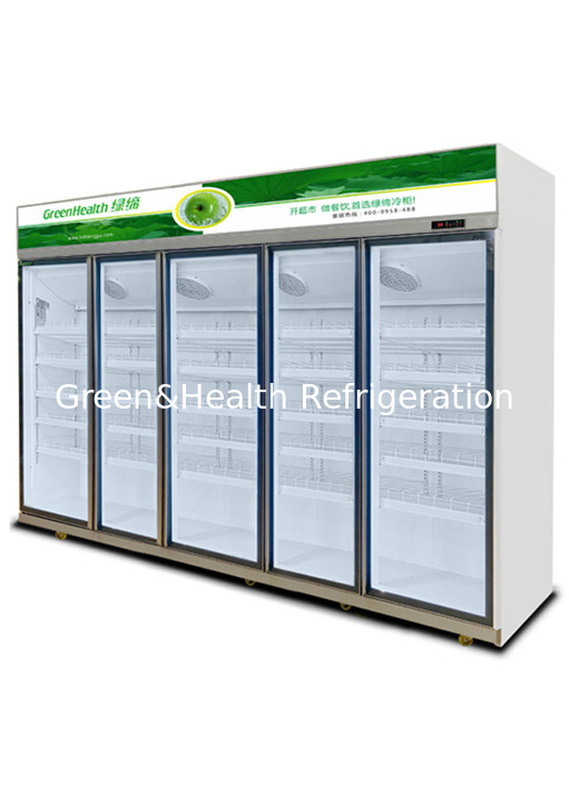 Air Cooling Supermarket Beverage Stand Refrigerator Display Cabinet Temprature 2 To 8