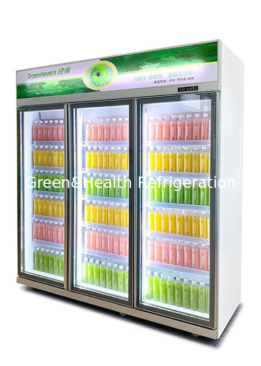 Air Cooling Supermarket Beverage Stand Refrigerator Display Cabinet Temprature 2 To 8