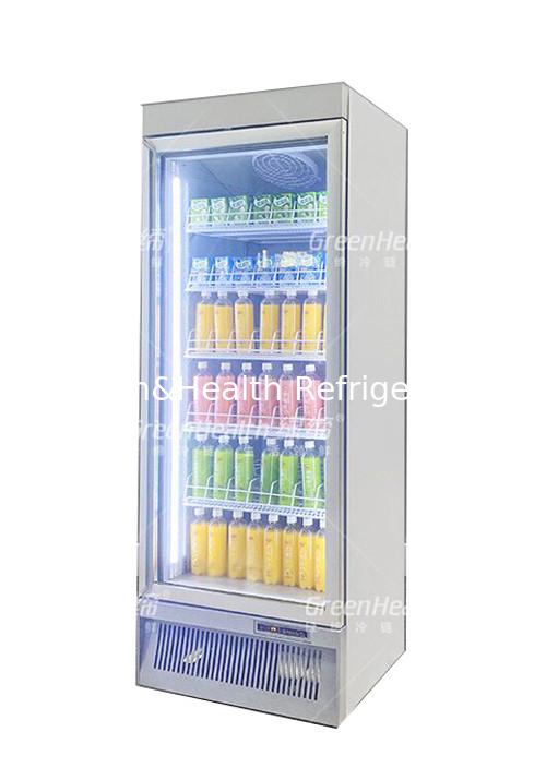 Supermarket Upright Display Visicooler Beverage Cold Drink Chiller With Self Closing Function