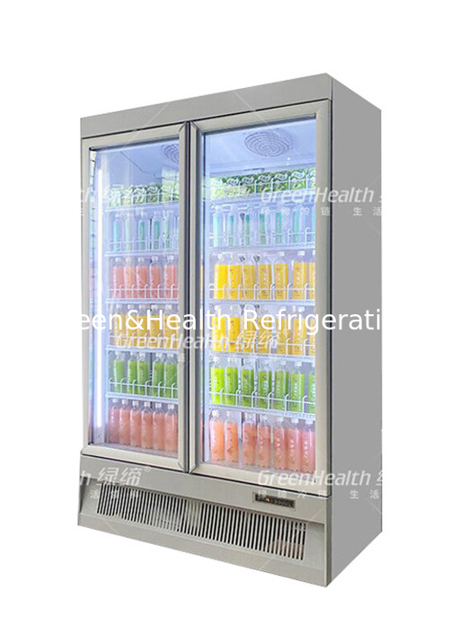 Supermarket Upright Display Visicooler Beverage Cold Drink Chiller With Self Closing Function