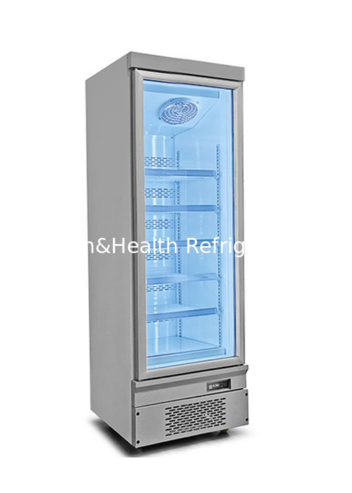 -18~-22 Glass Door Commercial Upright Deep Freezer For Restaurant LED Lighting