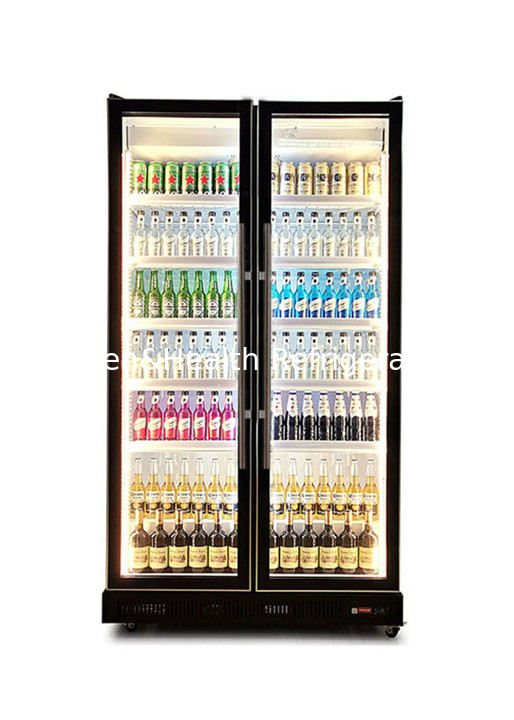 Glass Door Beer Fridge Drink Beverage Cooler And Chiller With Colorful LED