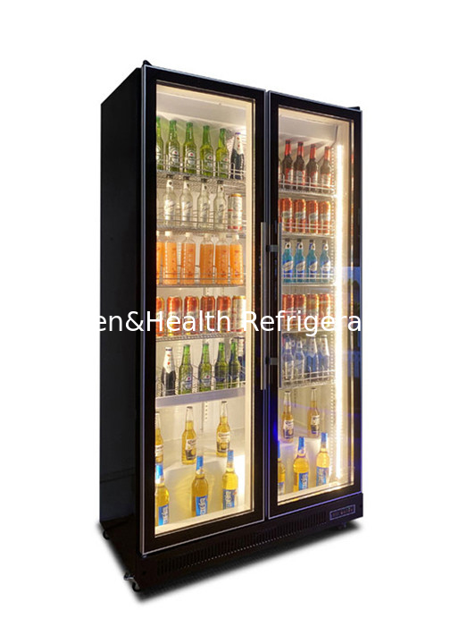 Glass Door Beer Fridge Drink Beverage Cooler And Chiller With Colorful LED