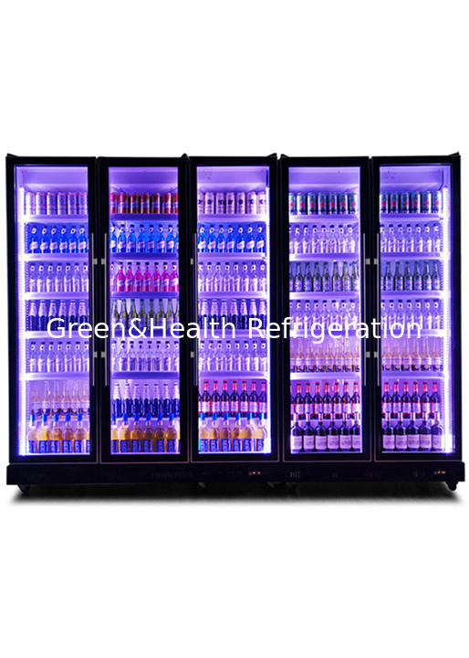 Glass Door Beer Fridge Drink Beverage Cooler And Chiller With Colorful LED