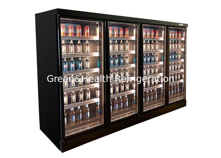 4 Glass Door Multi Deck Refrigerator Dairy Storage Chiller 2-8 Degree