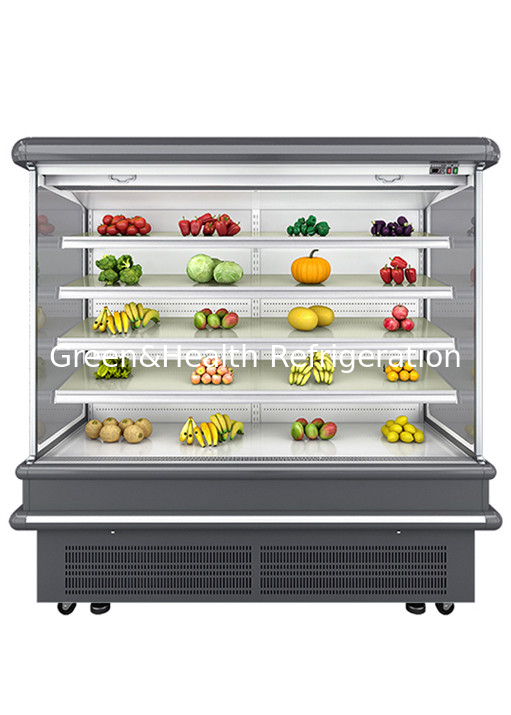 Vertical Refrigerated Cooler Display Case Air Curtain Open Chiller For Vegetables And Fruits