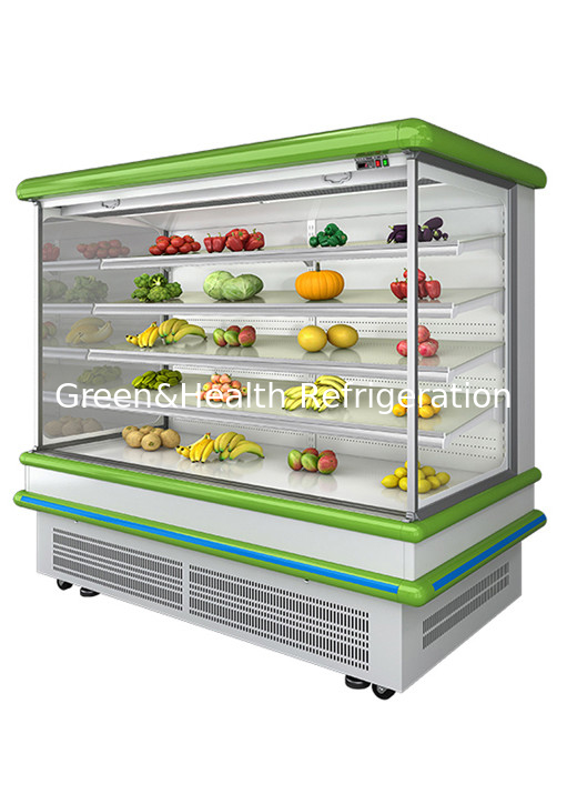 Vertical Refrigerated Cooler Display Case Air Curtain Open Chiller For Vegetables And Fruits
