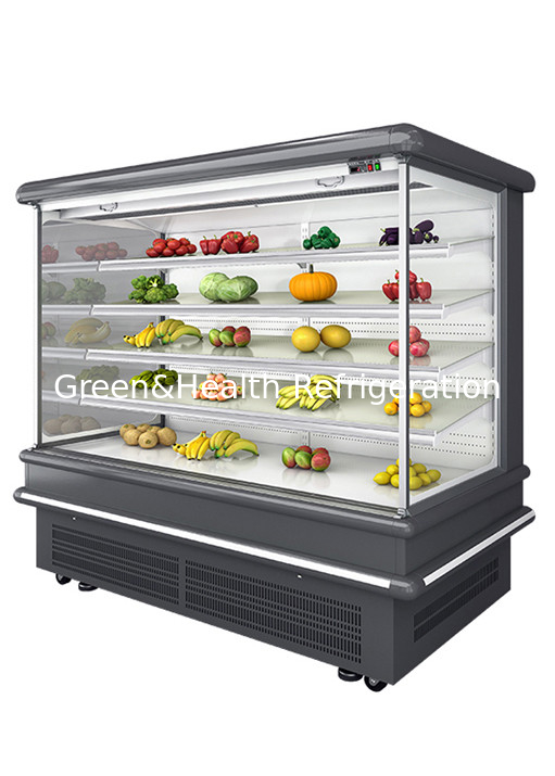 Vertical Refrigerated Cooler Display Case Air Curtain Open Chiller For Vegetables And Fruits