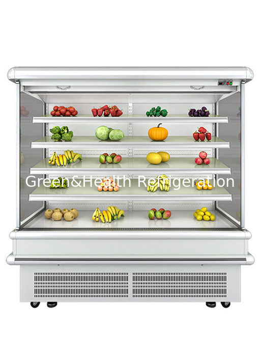 Vertical Refrigerated Cooler Display Case Air Curtain Open Chiller For Vegetables And Fruits
