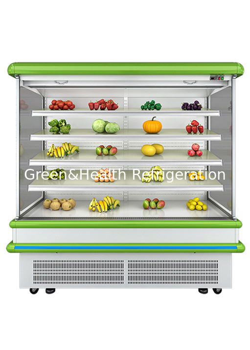 Vertical Refrigerated Cooler Display Case Air Curtain Open Chiller For Vegetables And Fruits