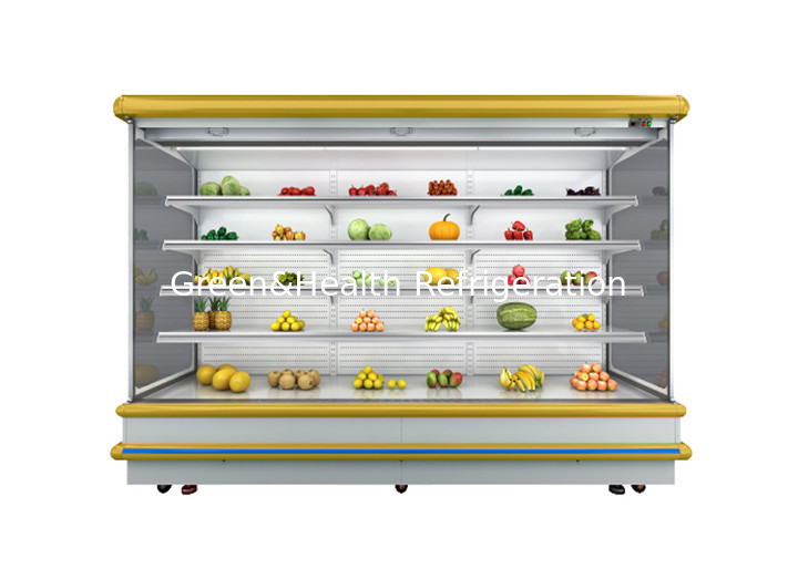 Factory Price Fruit Shop Vertical Open Front Supermarket Display Chiller