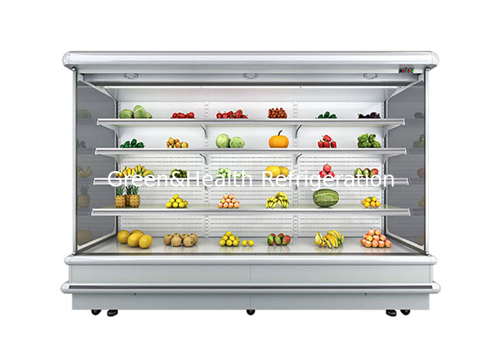 Factory Price Fruit Shop Vertical Open Front Supermarket Display Chiller