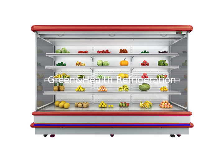 Factory Price Fruit Shop Vertical Open Front Supermarket Display Chiller