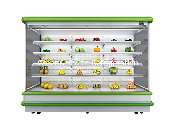 Factory Price Fruit Shop Vertical Open Front Supermarket Display Chiller