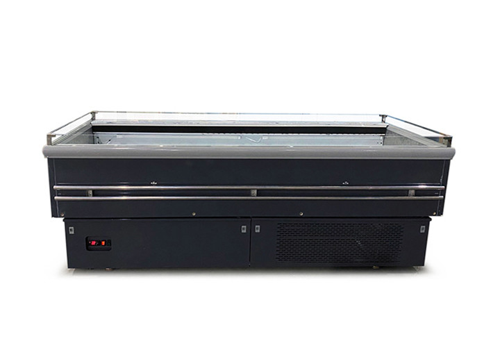 Flat Top Open Supermarket Island Freezer Commercial Meat Display Fridge With LED
