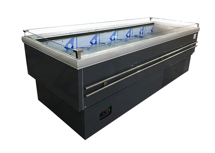 Flat Top Open Supermarket Island Freezer Commercial Meat Display Fridge With LED