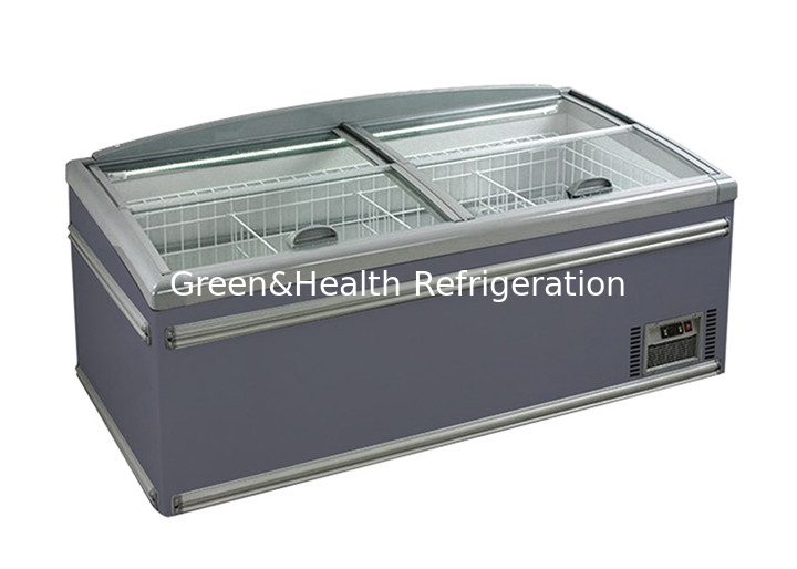 Static Cooling Horizontal Supermarket Island Freezer With Exquisite Design