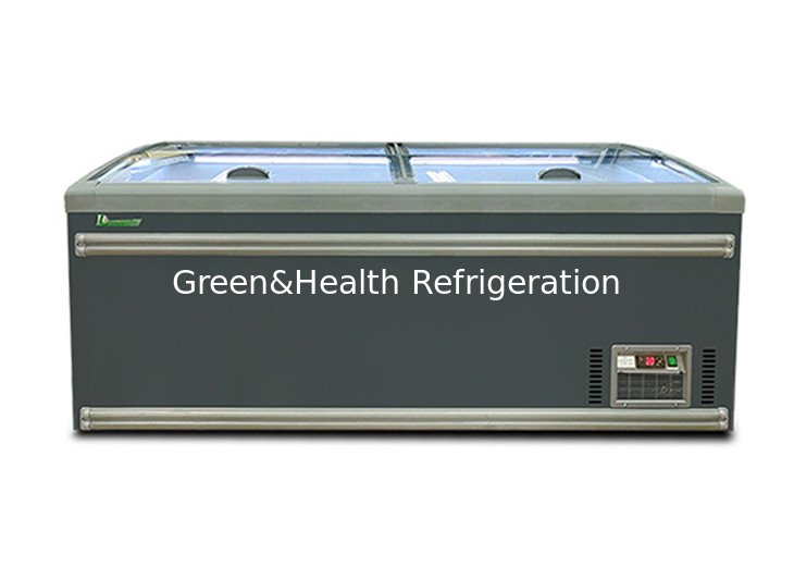1.8m 2.5m Supermarket Island Freezer Open Type With Famous Brand Compressor