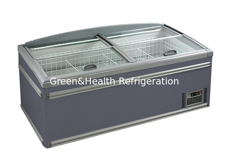 1.8m 2.5m Supermarket Island Freezer Open Type With Famous Brand Compressor