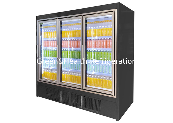 Self Service Upright Multideck Open Chiller Fronted Fridge With Curved Glass