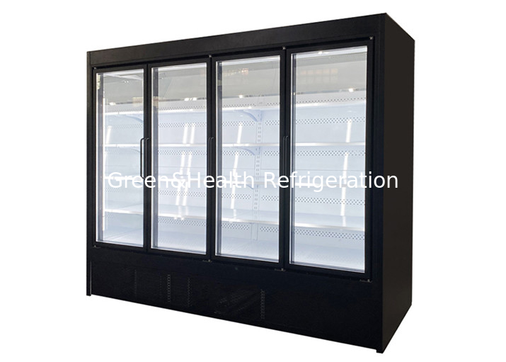Self Service Upright Multideck Open Chiller Fronted Fridge With Curved Glass