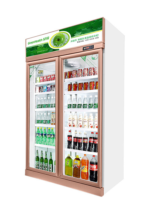 452L Commercial Beverage Cooler LED Light No Frost Vertical Juices Display Chiller For Hypermarket